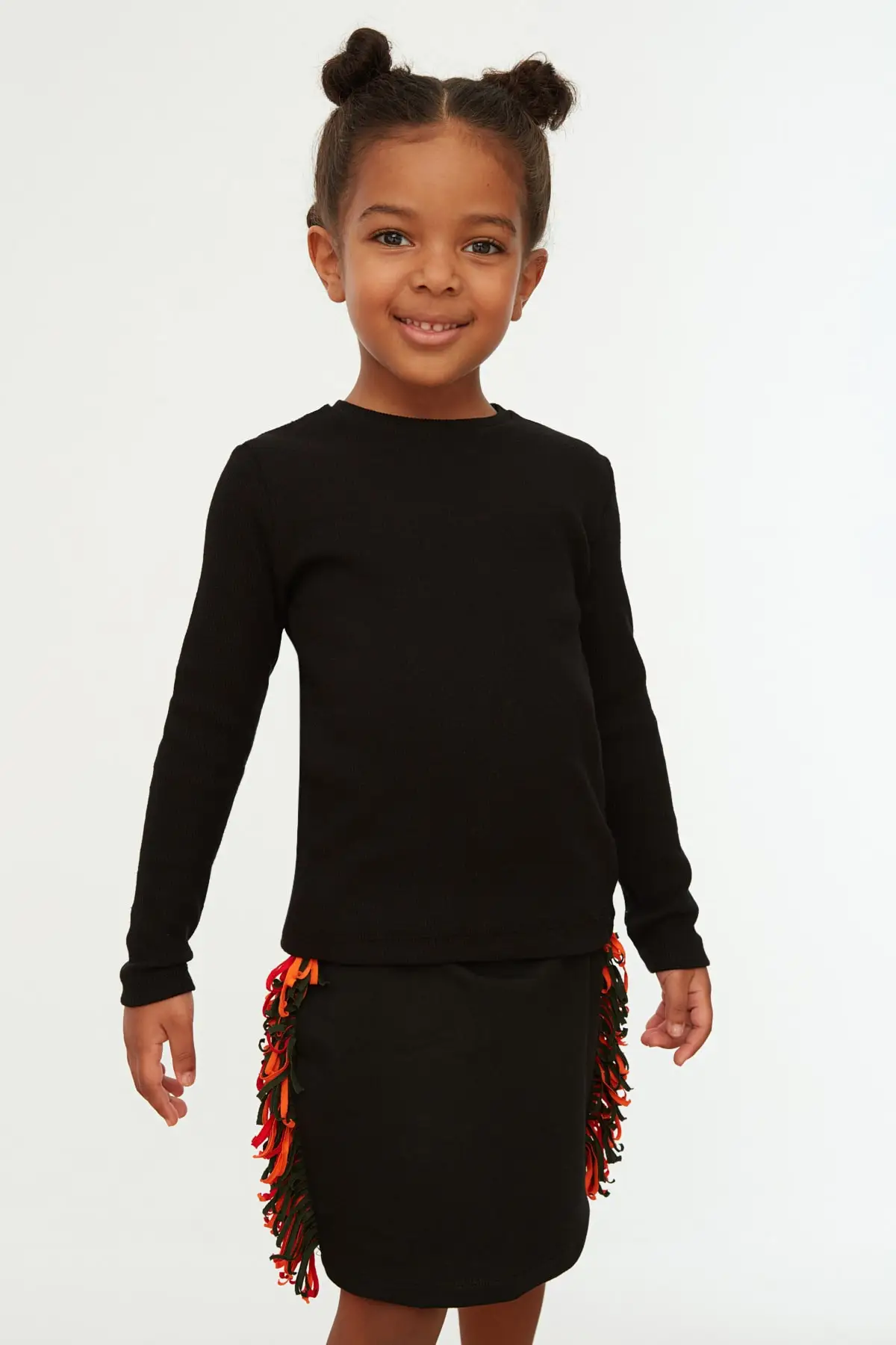 

Ribbed Female Child Knitted T-Shirt TKDAW22TS0128
