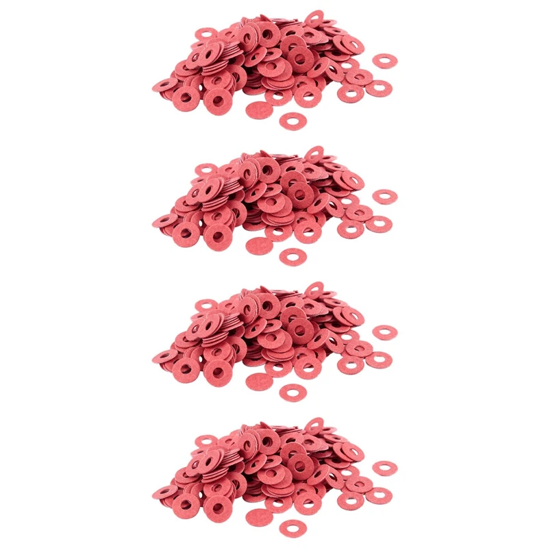 

800 Pcs 3X8X0.7Mm Insulated Fiber Insulating Washers Spacers Red