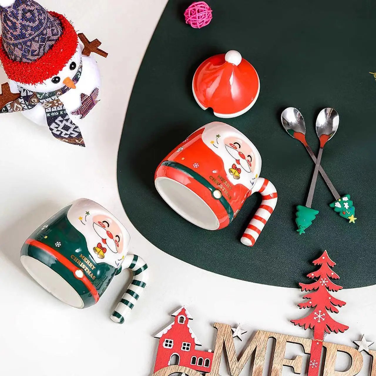 Рождественская подарочная чашка нишевая элитная кружка с ложкой-крышкой