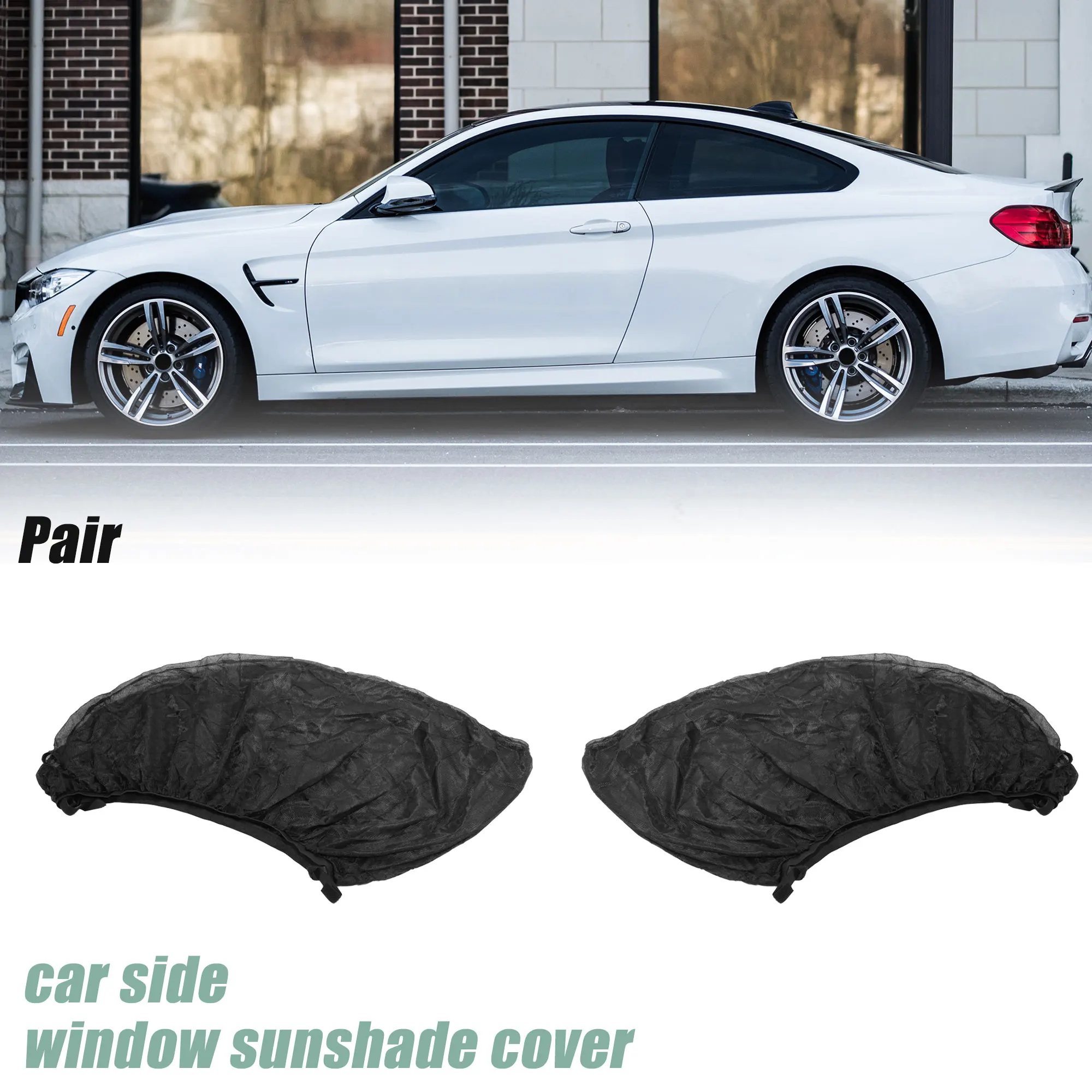 Солнцезащитный козырек Uxcell, боковое окно автомобиля, передняя дышащая сетка, защита от УФ-лучей, 125x50 см, 1 пара