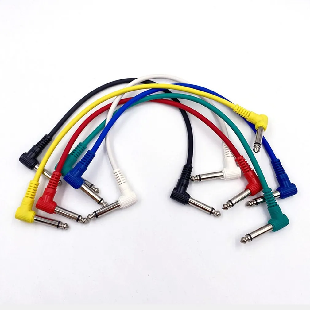 

Соединительные кабели для гитары, под прямым углом 15/30 см, 6 шт., 1/4, приборные кабели для педалей для гитарных эффектов