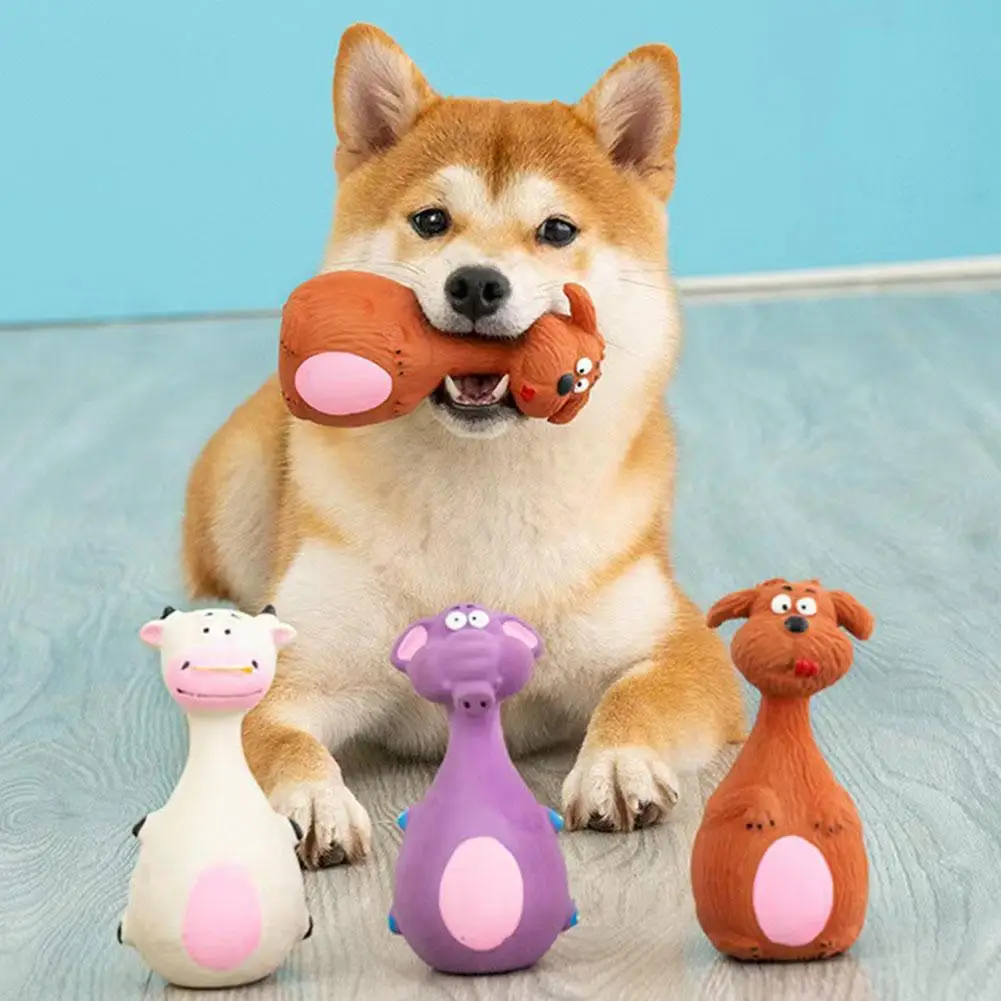 Звуковая пищалка собака латексные игрушки слон корова животное жевательные