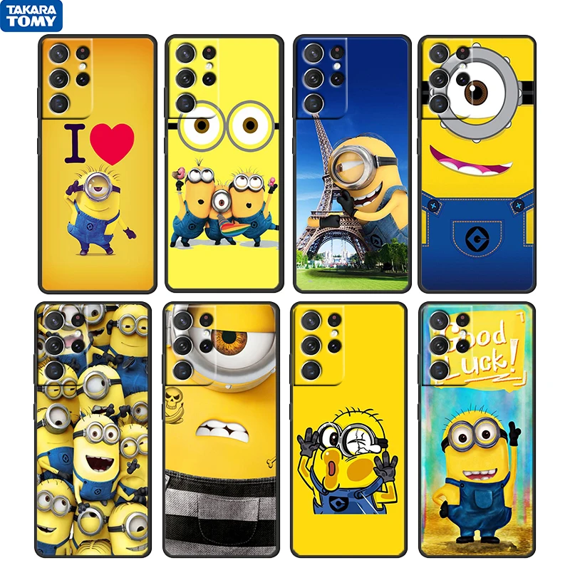 

Minions Banana Cartoon For Samsung Galaxy S22 S21 S20 Ultra Plus Pro S10 S9 S8 S7 4G 5G Soft Black Phone Case Funda Capa Cover