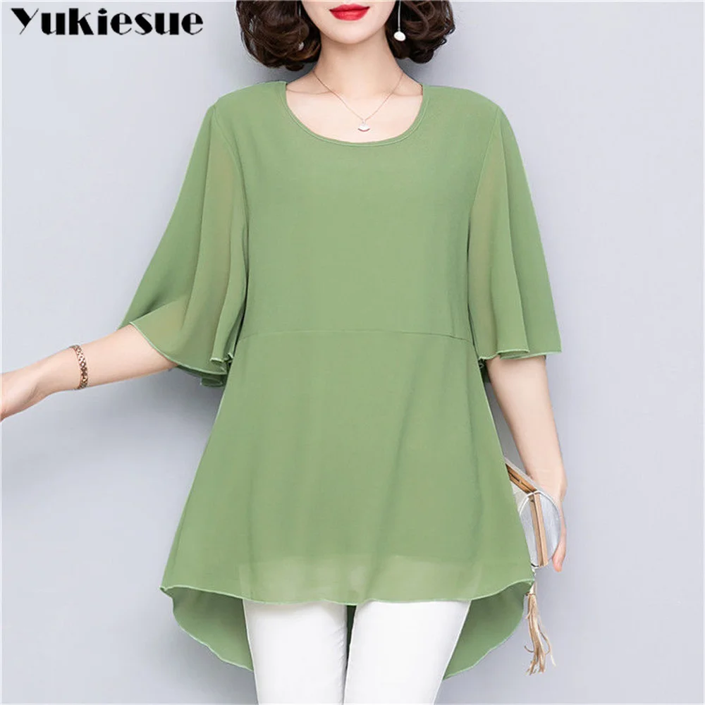 Элегантные женские летние блузки шифоновые Повседневные топы женская рубашка с