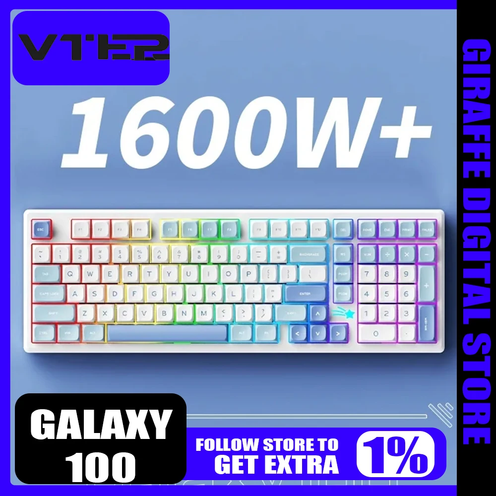 VTER galaxy100 Механическая клавиатура из алюминиевого сплава RGB Индивидуальная
