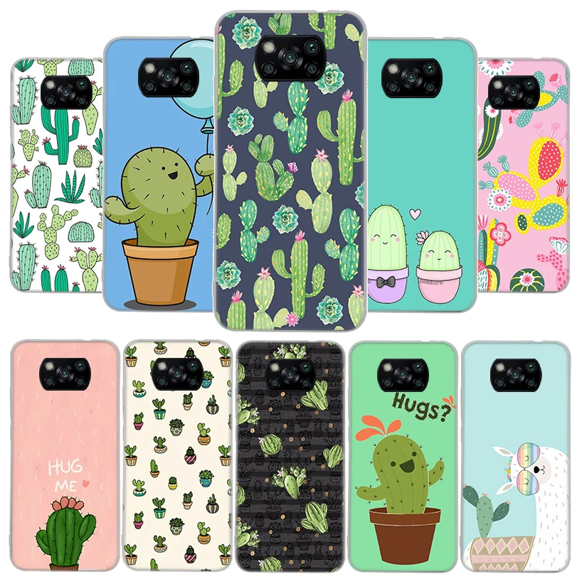 Чехол для телефона с изображением кактуса и цветов в винтажном стиле для Xiaomi Mi 12X 11i 12 11 10 9 8 Lite 13 9T 10T 11T 12T Pro 5X 6X
