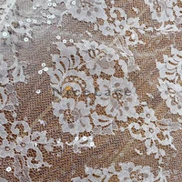 1yard 2022 nicelace wedding dress sewing accessories white sequins lace fabric nylon material mesh tulle for bridal gowns wears