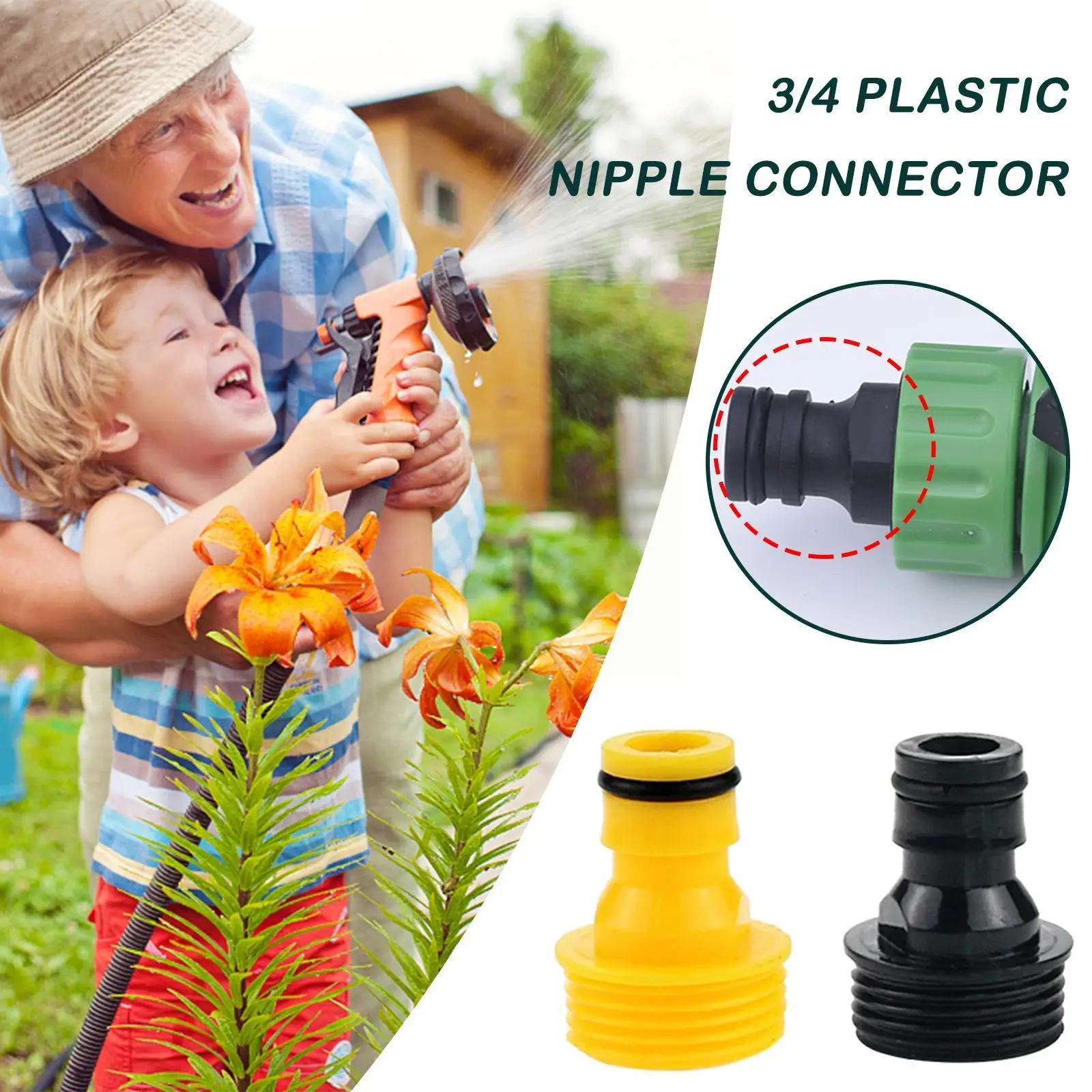

Quick Connector Nipple EURO USA 3/4 Inch Male Threaded Hose Pipe Adapter For Garden Tubing Drip Irrigation Watering System V5Y3