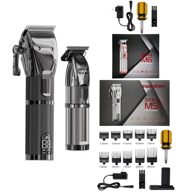 

Машинка для стрижки волос Madeshow M5F M6, профессиональный беспроводной триммер для мужчин, инструмент для парикмахера