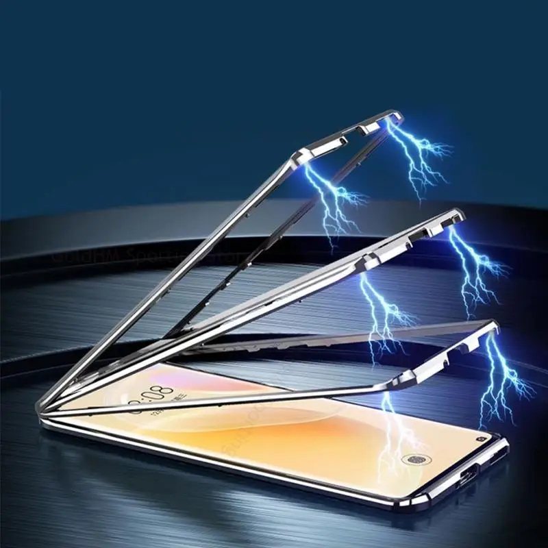 For Xiaomi Civi 2 Tempered Glass Phone Case For Mi Civi 2 360 Double-Sided Magnetic Adsorption Protective Flip Cover For Civi 2