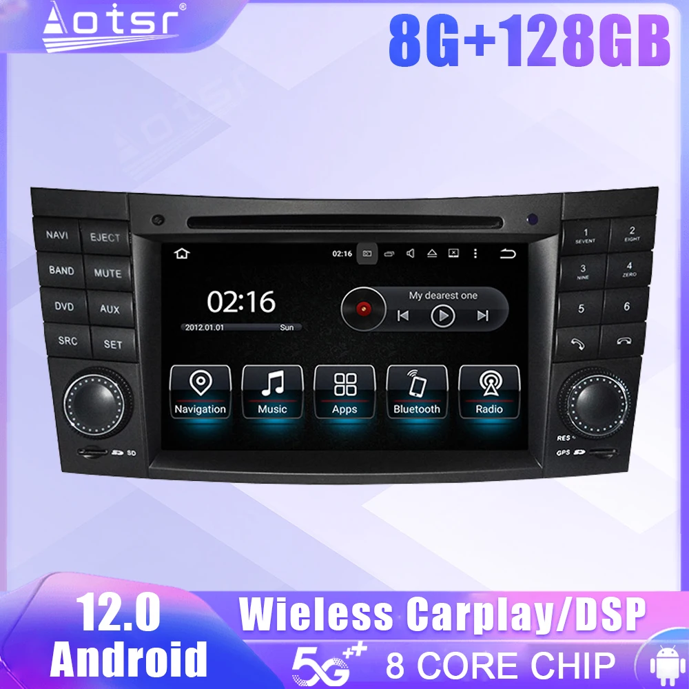 128G для Benz E-W211 2002-2008 CLS W219 2004-2011 CLK W209 2005 Автомобильный радиоприемник Carplay