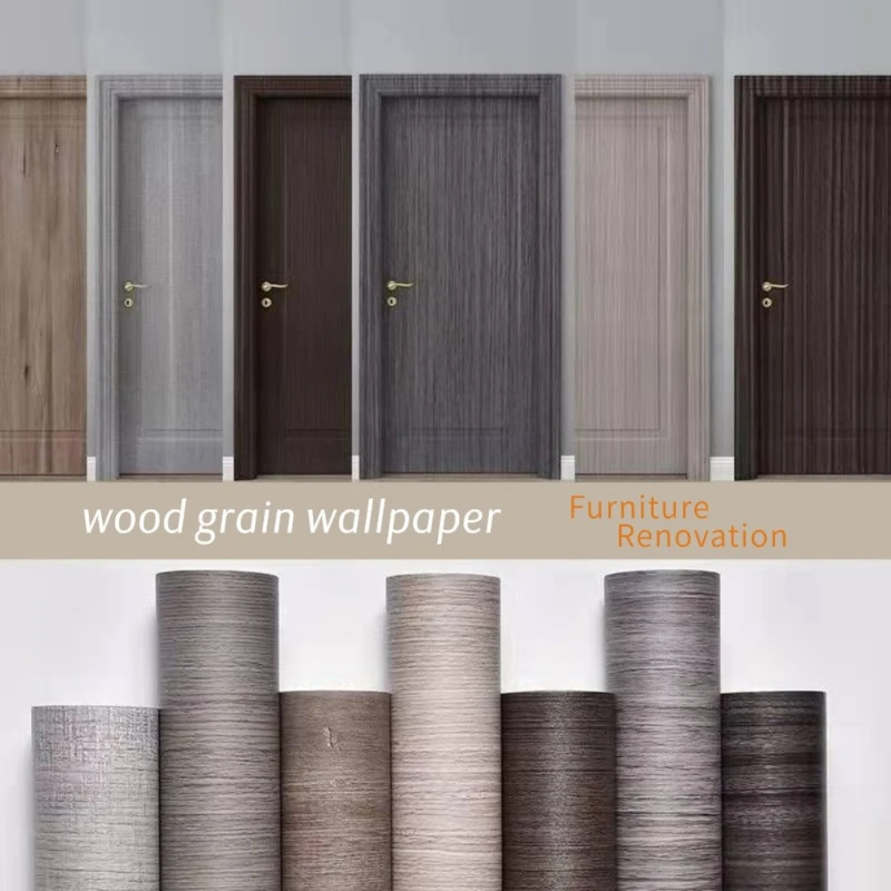 

Wood Grain PVC Waterproof Adhesive Stickers Door Cabinets Wardrobe Furniture Wallpaper Stickers Muraux Wallpapers for Wall