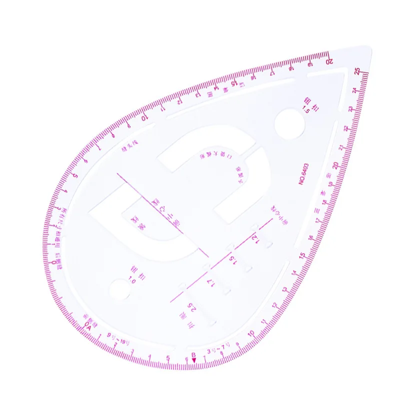 Пластиковая прозрачная французская кривая линейка для шитья квадратная портной