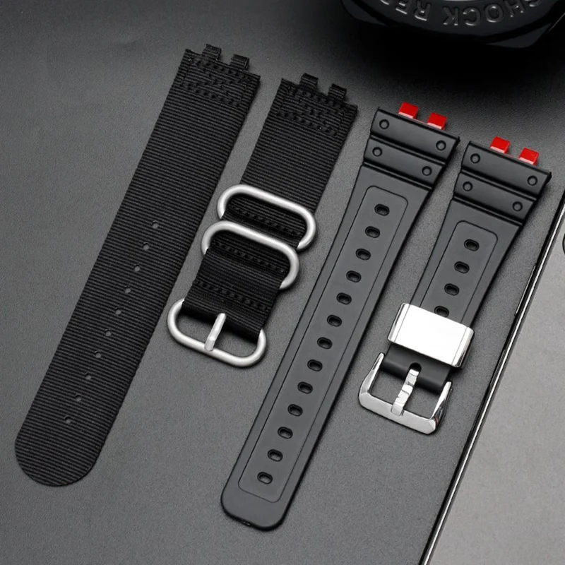 Высококачественный нейлоновый ремешок для часов Casio Small Cube GMW-B5000 BRIC Холщовый