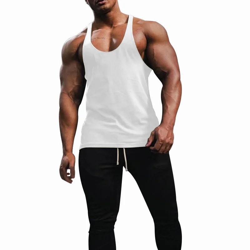

Men's New Breathable Slim Fit Solid Color Top Summer Men's Sports Fitness Sleeveless Bottom Shirt