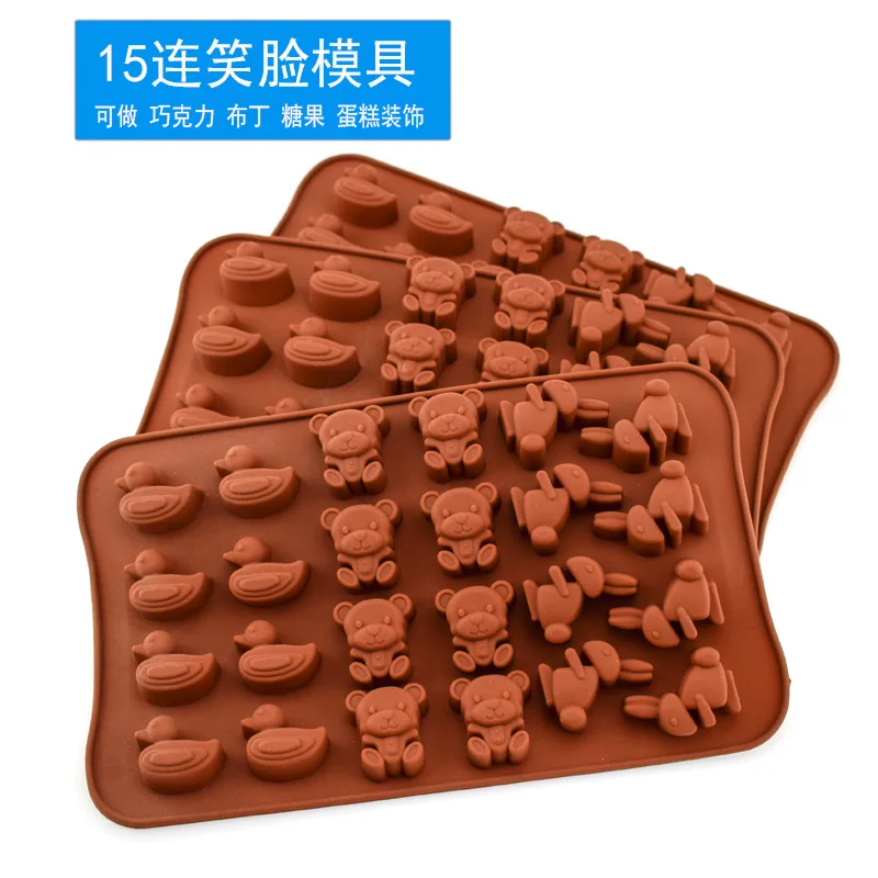 

24 even duckling bear white rabbit cartoon chocolate biscuit cake baking silicone mold ice drop mold