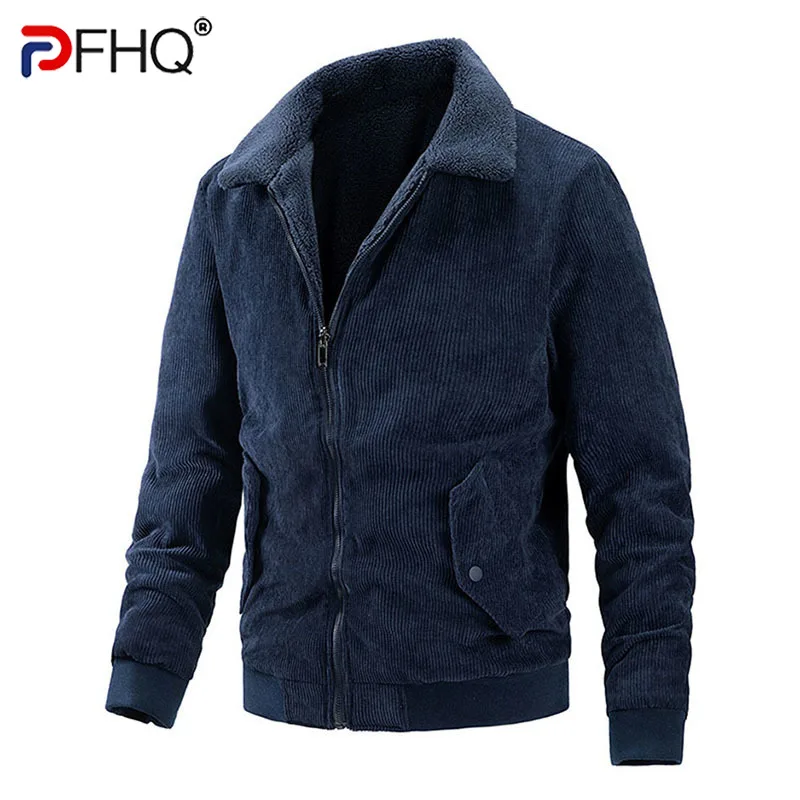 

PFHQ 2023 New Men's Casual Double-sided Stylish Jacket Outdoor Winter Autumn Trendy Clothing Wool Collar Fashion Coat 21Q1753