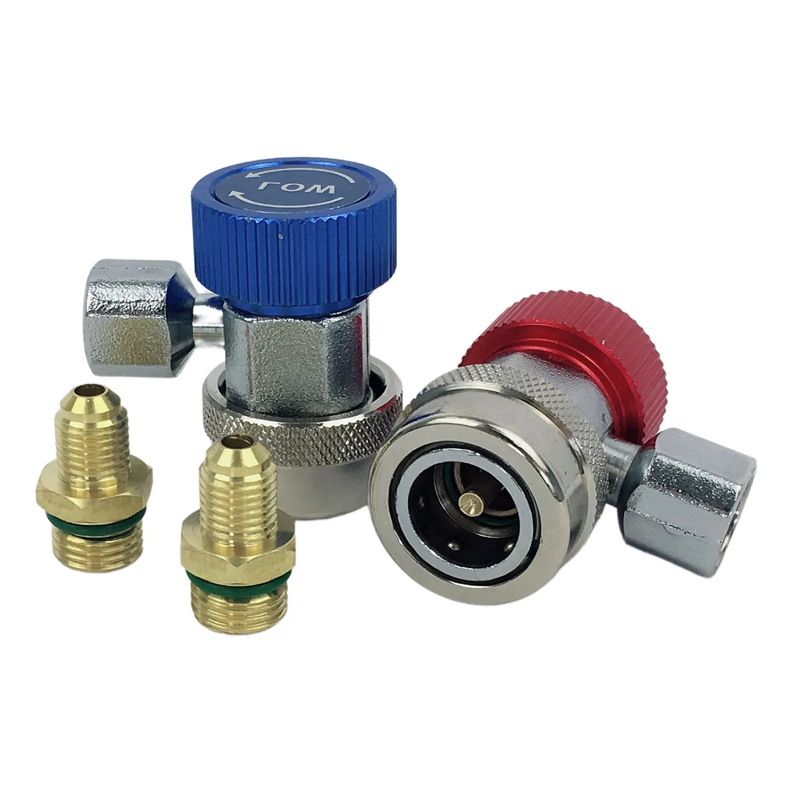 

R134a Adapter Car AC Adjustable R134a Quick Coupler Adapters Hose Fitting For Manifold Gauge Service Kit HP And LP Connectors