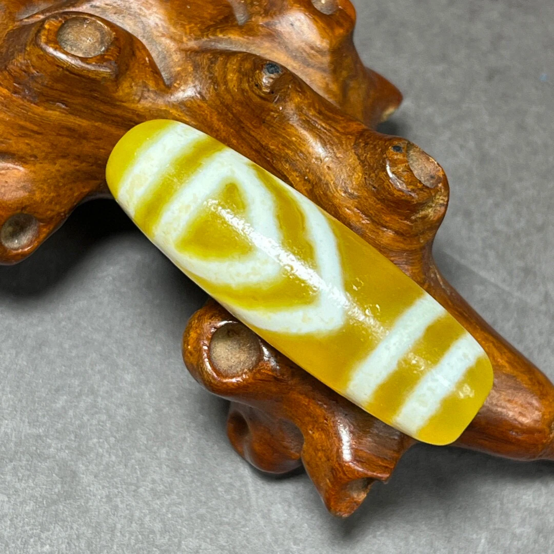 Натуральный желтый Агат с подвеской старые бусины dzi мужские и женские ожерелья