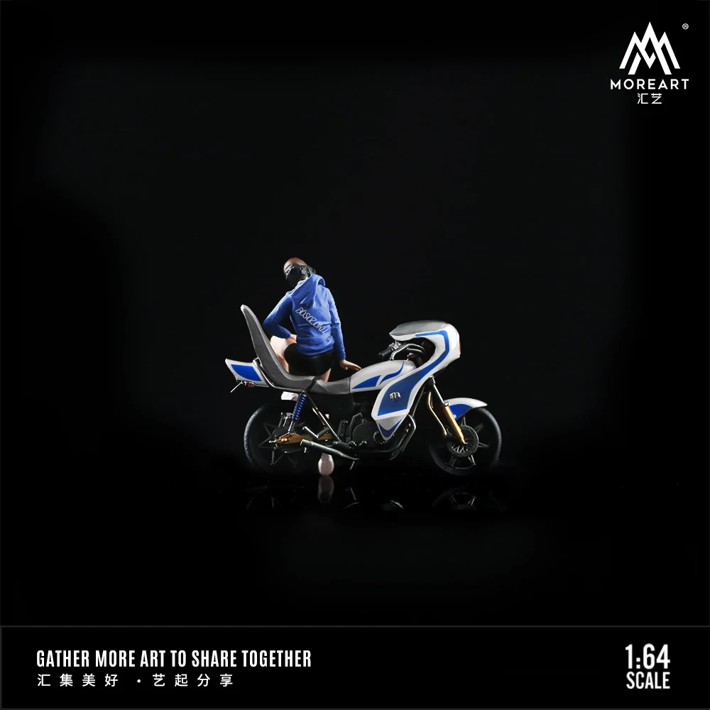 Больше Art1:64 Девушка-мотоцикл модель персонажа из смолы миниатюрное украшение