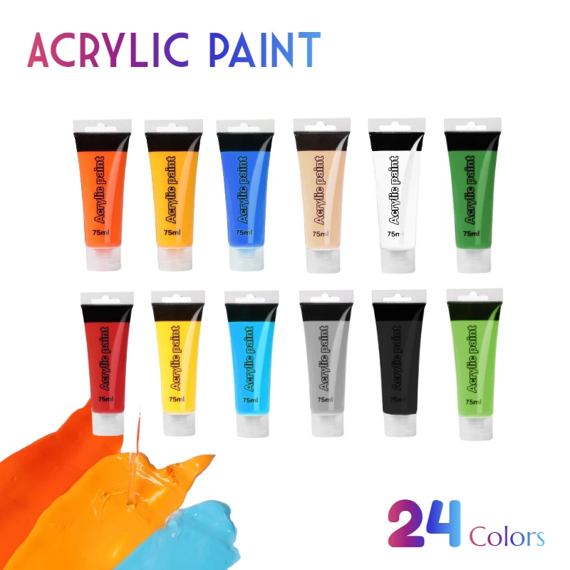 

75ml Professional Acrylic Paints Tubes Drawing Painting Pigment Hand-painted Wall Paint for Artist DIY