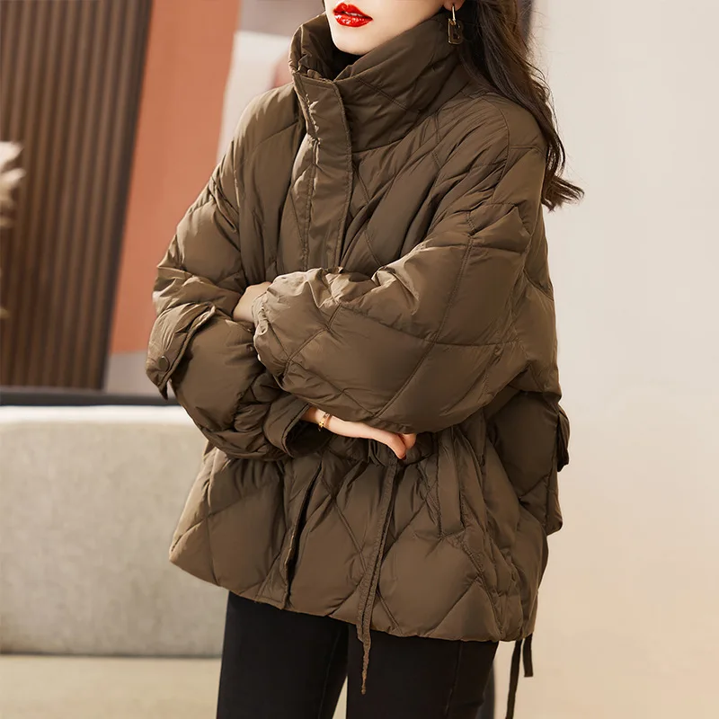 Small Short Down Jacket Women Winter 2022 Women's New Korean Version of Bread Jacket Stand Collar Solid Color Coat Women