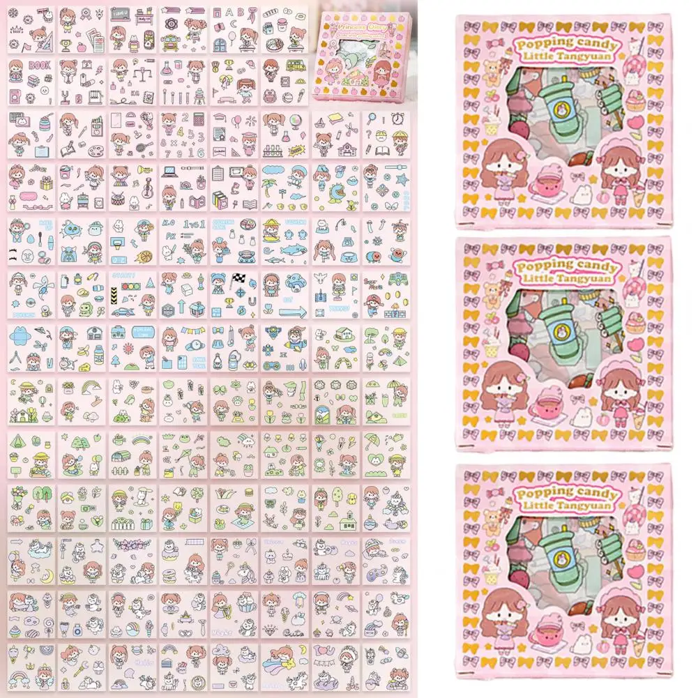 

Яркие разнообразные Мультяшные фотообои 100 шт./Набор Милые самоклеящиеся водонепроницаемые фотообои для самостоятельного планировщика журналов