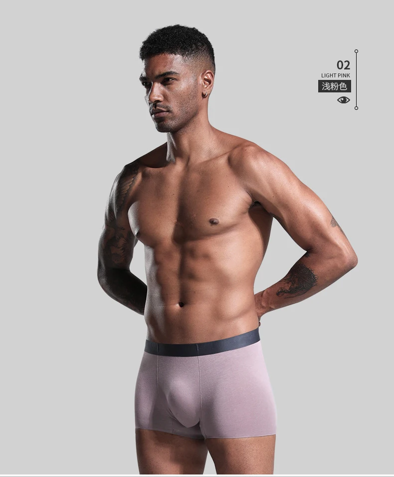 

Мужское нижнее белье, хлопковые боксеры, Мужские дышащие шелковые трусы, однотонные шорты, брендовые трусы, мужские боксеры для всей семьи, ...