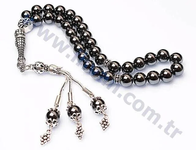 IQRAH Hematite Stone Rosary (925 Sterling Lunar)