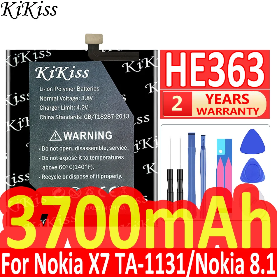 

Аккумулятор KiKiss HE363 3700 мАч для Nokia X7 TA-1131 TA-1119/для Nokia 8,1 TA-1119 TA-1128 HE 363, батареи, аккумулятор + Бесплатные инструменты