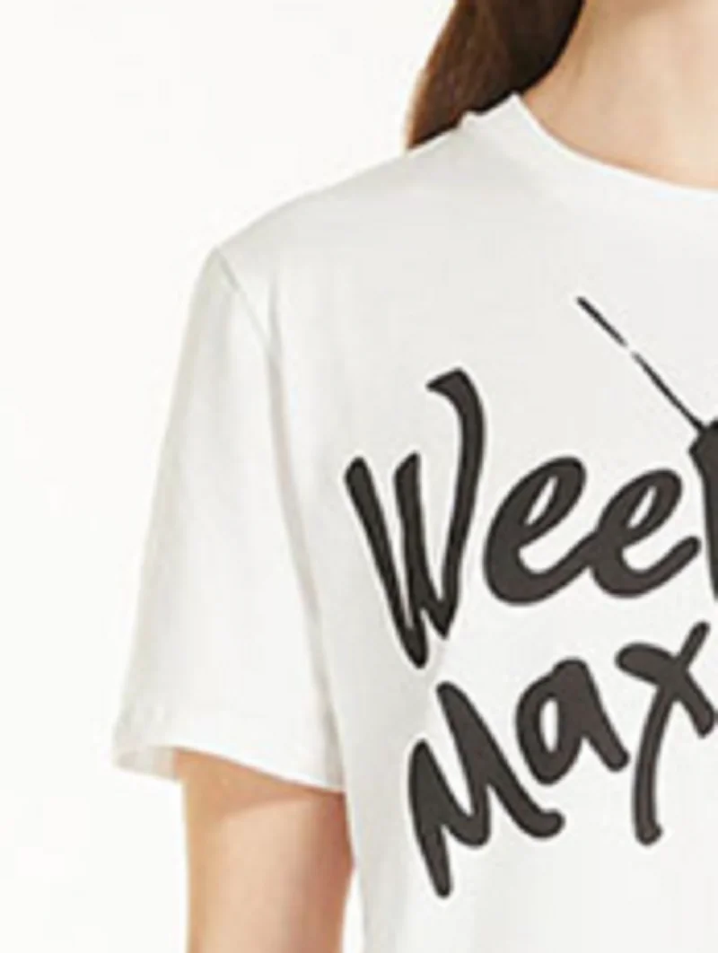 

Women's Letter Print Cotton Tees Round Neck Short Sleeve T-Shirt