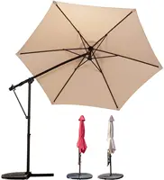 Outdoor Aluminum Patio Umbrella, Large Outdoor Umbrella Polyester Patio Shade 95% UV Protection
