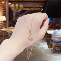 stainless steel pentagram pendant necklace for women jewelry necklaces zirconia luxury choker korea
