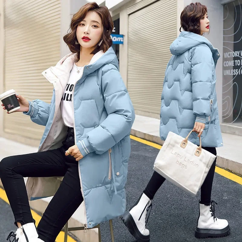 New Winter Jacket Parkas Long Hooded Women Coat Loose Cotton-padded Jackets Female Parka Warm Casual Overcoat Outwear