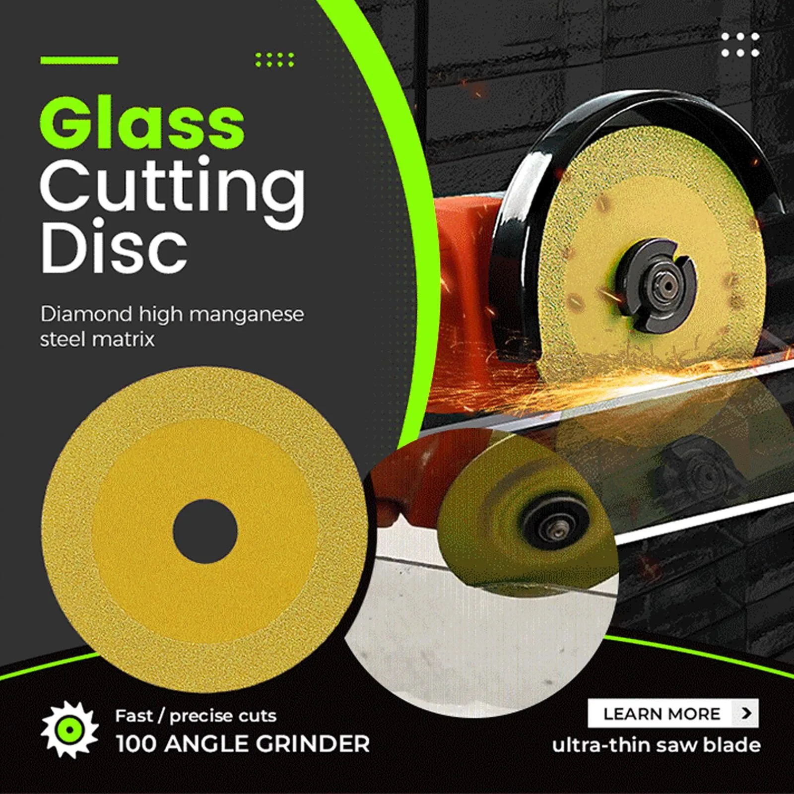 Диск для резки стекла 100 мм ультратонкий пильный диск Нефритовый Хрустальный