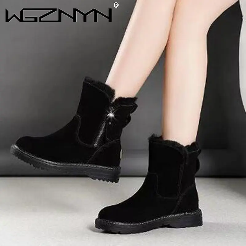 

Snow Boots Women Heels Winter Shoes Ladies 2022 Fashion Luxury Designer Shoes Woman Booties Platforms Elegant Ankle Boot Female
