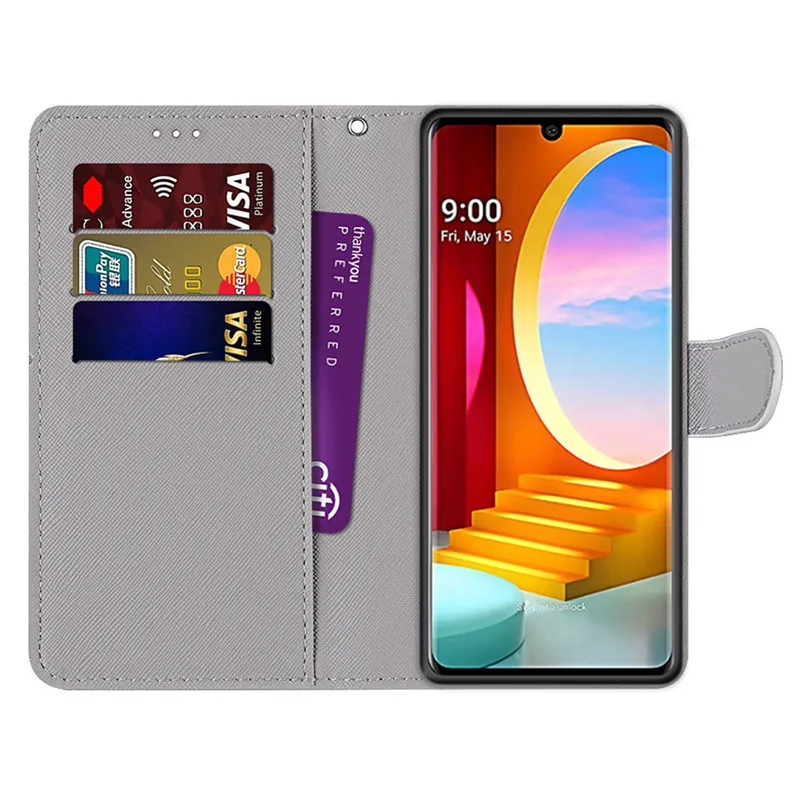 Кожаный чехол-книжка с забавным рисунком для LG Velvet Stylo 7 5 K61 K41S K51S K31 K20 | Мобильные