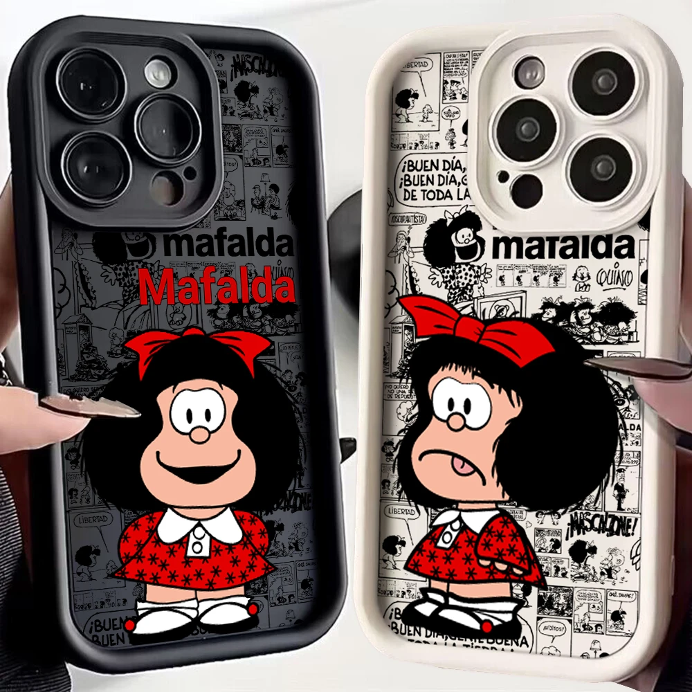 Чехол для телефона Cute Little Girl M-Mafaldas Xiaomi Mi 14 11 Lite 12T POCO M6 F4 F5 X3 X4 X5 GT 5G мягкая задняя