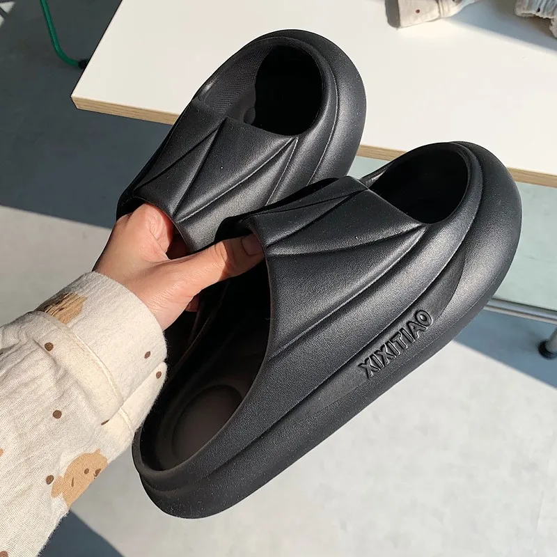 

New Women Men Summer Slippers Home Sandals Beach Slides Flip Flops High Heels Thick Soled Boys Girls Bathroom House Shoes