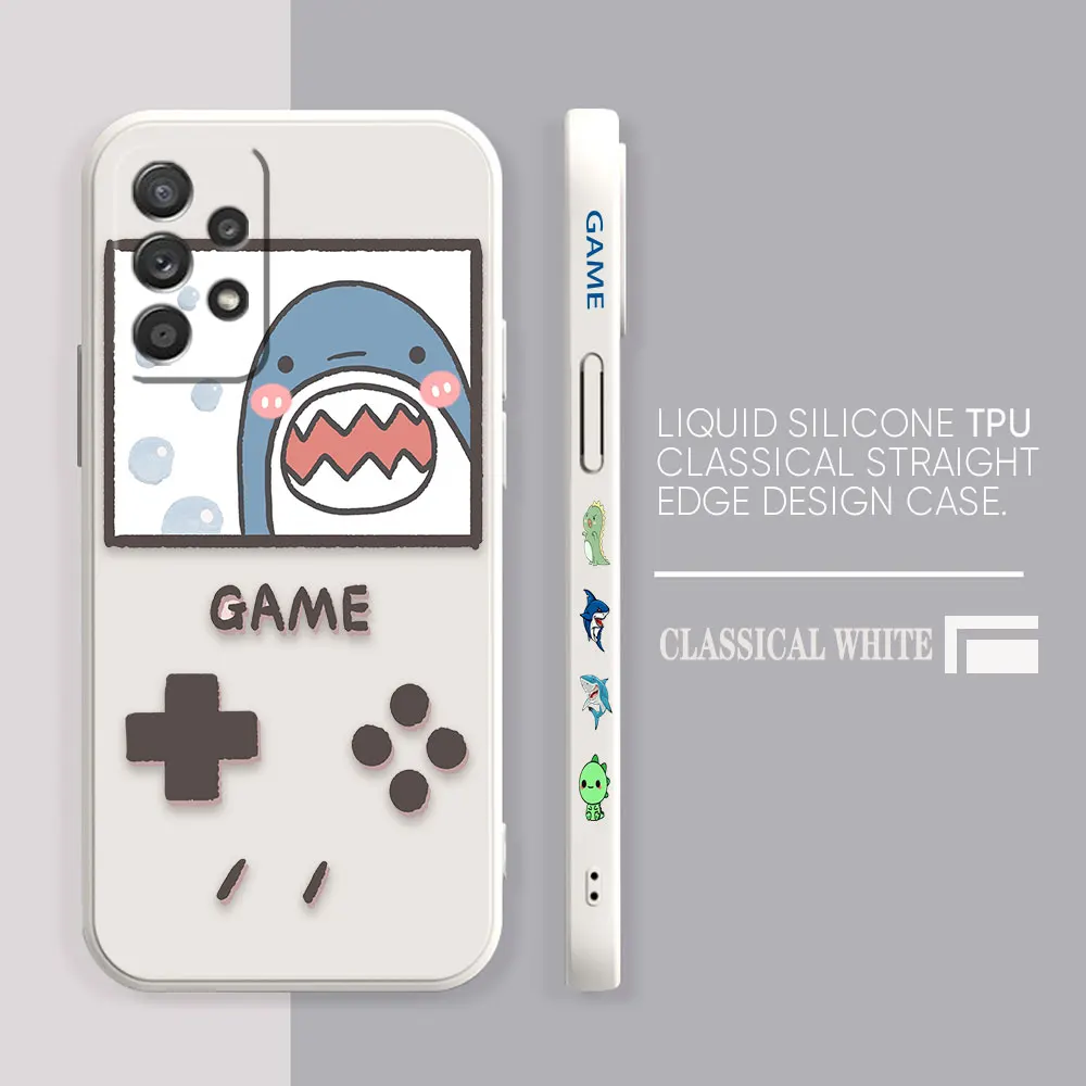 Case For Samsung Galaxy A91 A14 A73 A72 A71 A53 A52 A51 A42 A33 A32 A22 A715F A52S A22S 4G 5G Case Game Cartoon Shark Dinosaur