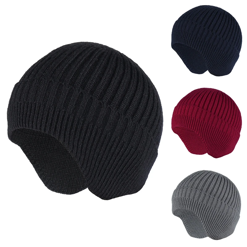 

Hot Ear Protection Winter Hats Stylish Soft Beanie Hat For Men Women Classic Knit Earflap Hat Warm Cap With Ears Earmuff Caps