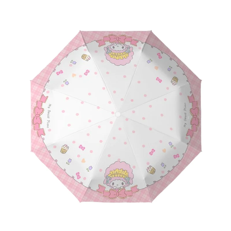 Фото Sanrio солнцезащитный зонт My Melody Originality автоматический складной мини-зонт солнечный дождливый зонт мультфильм Kawaii подарок для девочки №4