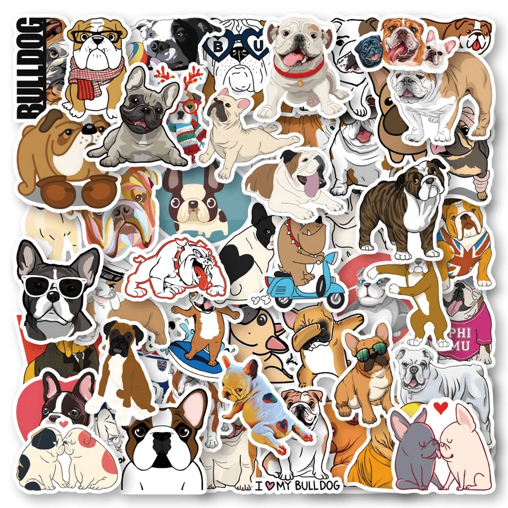 50pcs Cartoon Dog American Pit Bull Terrier Stickers For Scrapbook Ipad Laptop Stationery DIY Sticker Scrapbooking Material - купить по