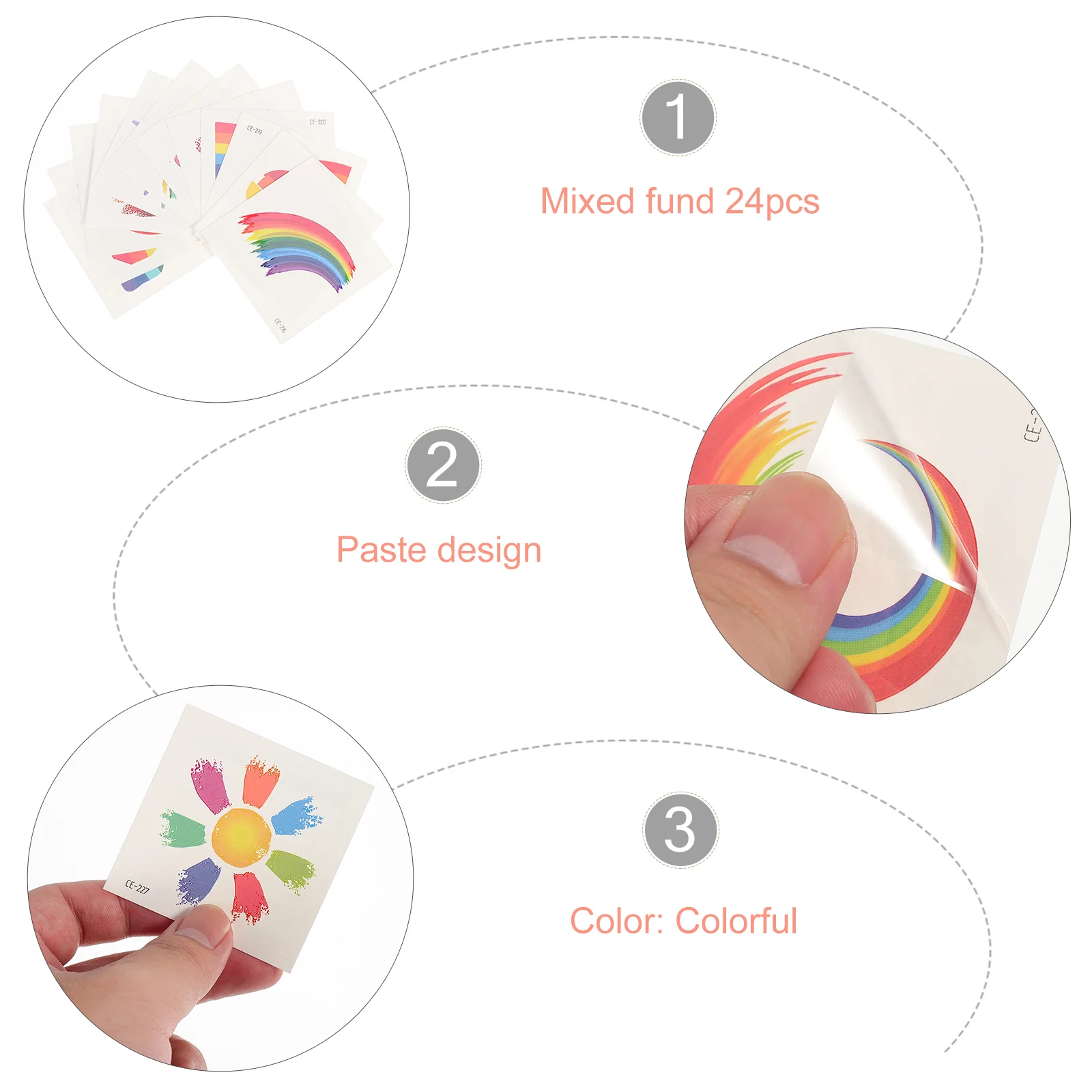 24 шт. наклейки для лица временные татуировки гей Радужные парадные флаг