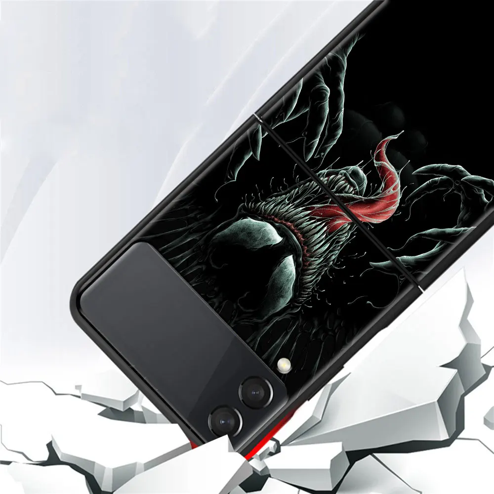 Складной чехол с рисунком Веном из комиксов Marvel для Samsung Galaxy Z Flip 3 чехол-накладка