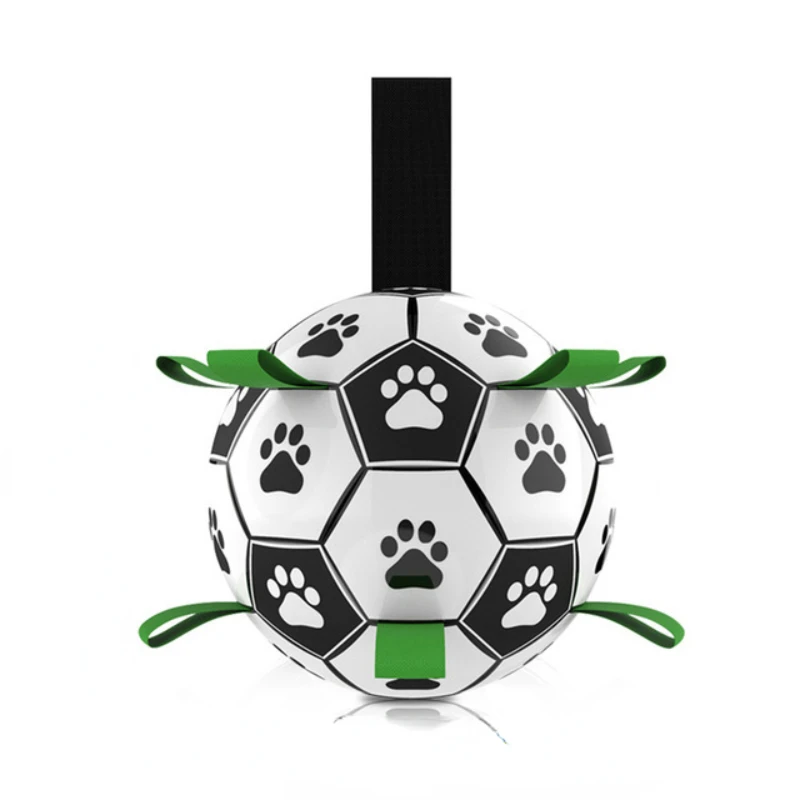 

Dog Toys Soccer Ball with Grab Tabs Interactive Puppy Toys for Tug of War Pet Water Toy Durable Dog Balls for Medium Large Dogs