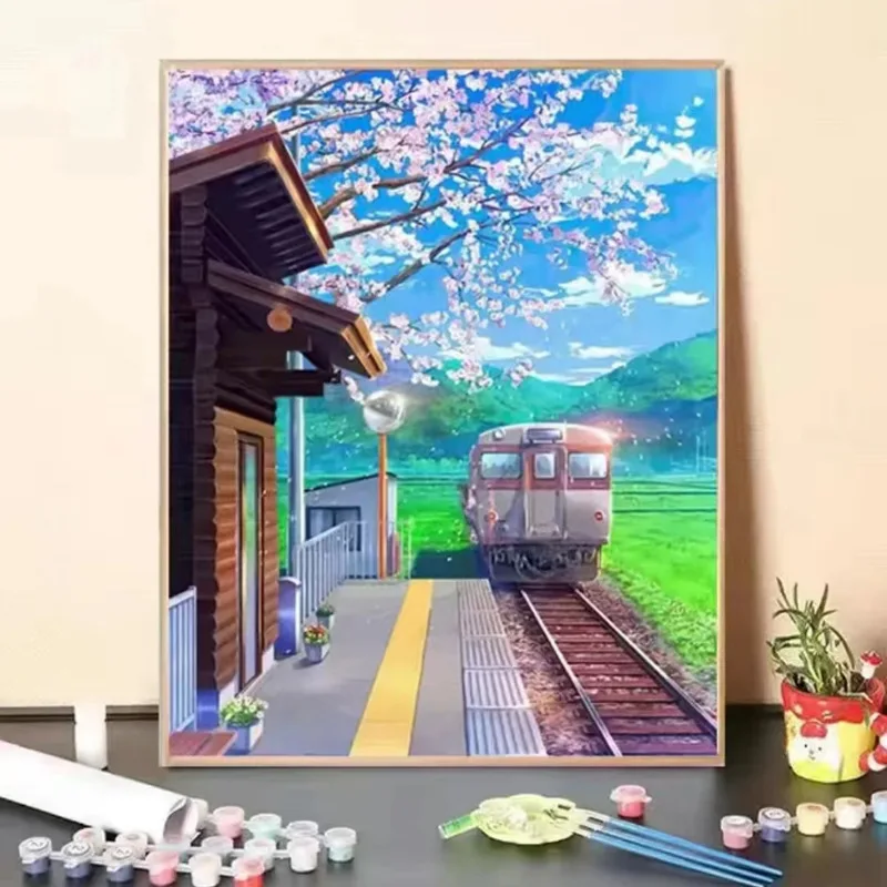 

1345992 Digital oil painting art oil mountain art oil painting living room floor decorative painting