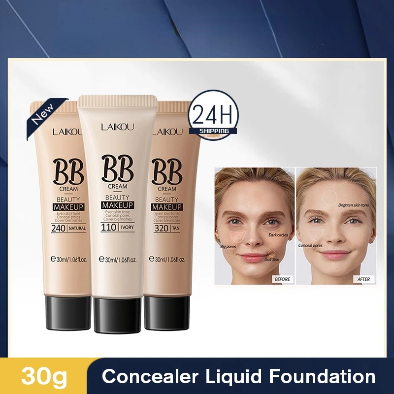 

18 Hour Longlasting Liquid Foundation BB Cream Waterproof Anti-acne Marks Flawless Natural Face Base Makeup