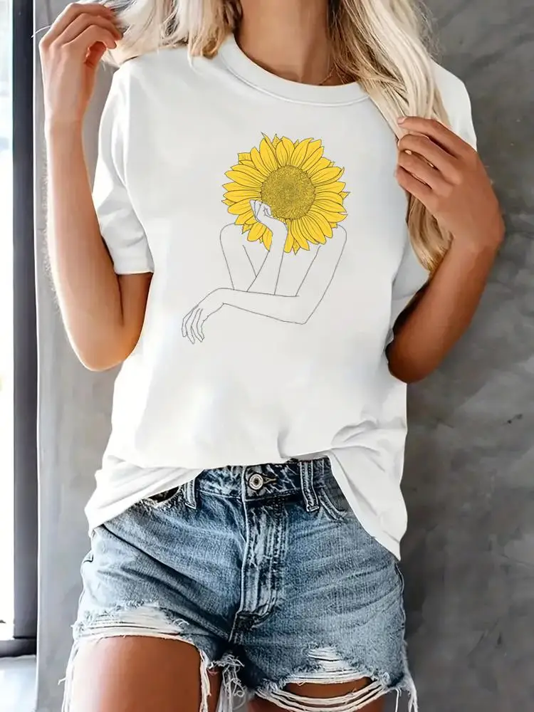 

Женская футболка с коротким рукавом, принтом и графическим принтом