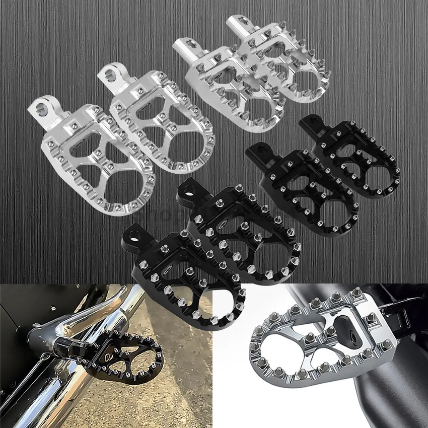 

Motorcycle Footpeg Footrest Wide Front Rear Driver Pedal For Harley Dyna Fatboy Street Bob Wide Glide Sportster Bobber Chopper